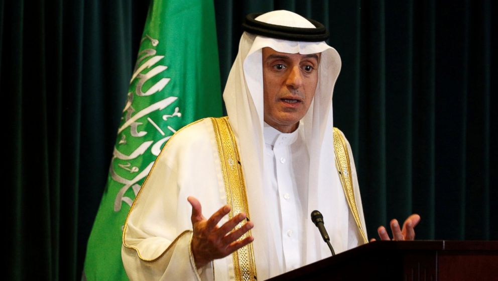 Saudi Foreign Minister Adel Al Jubeir holds a press conference at the Saudi Embassy in Washington, June 17, 2016.