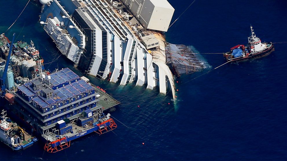 Righting Concordia Colossal Shipwreck Ready for Salvage ABC News