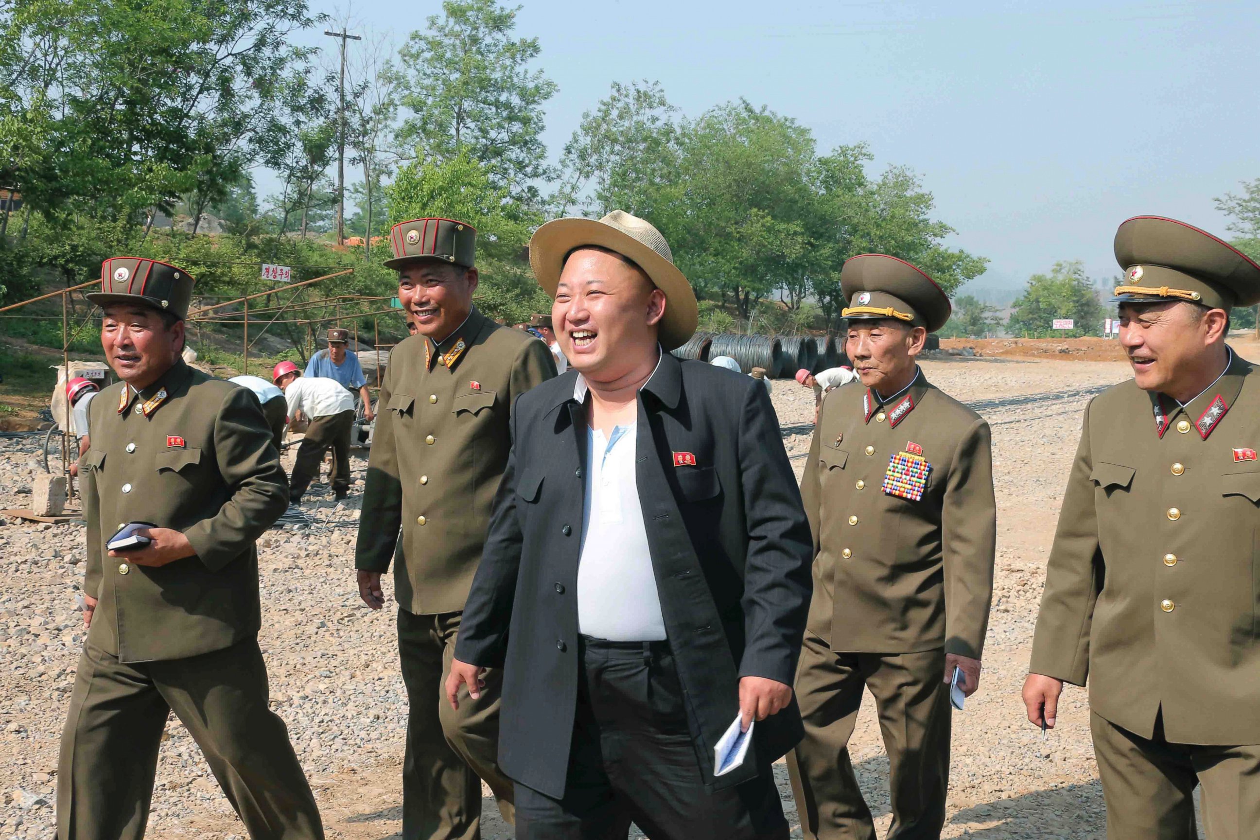 PHOTO: North Korean leader Kim Jong Un visits a construction site of a resort for scientists in this undated photo released by North Korea's Korean Central News Agency in Pyongyang on May 29, 2014. 