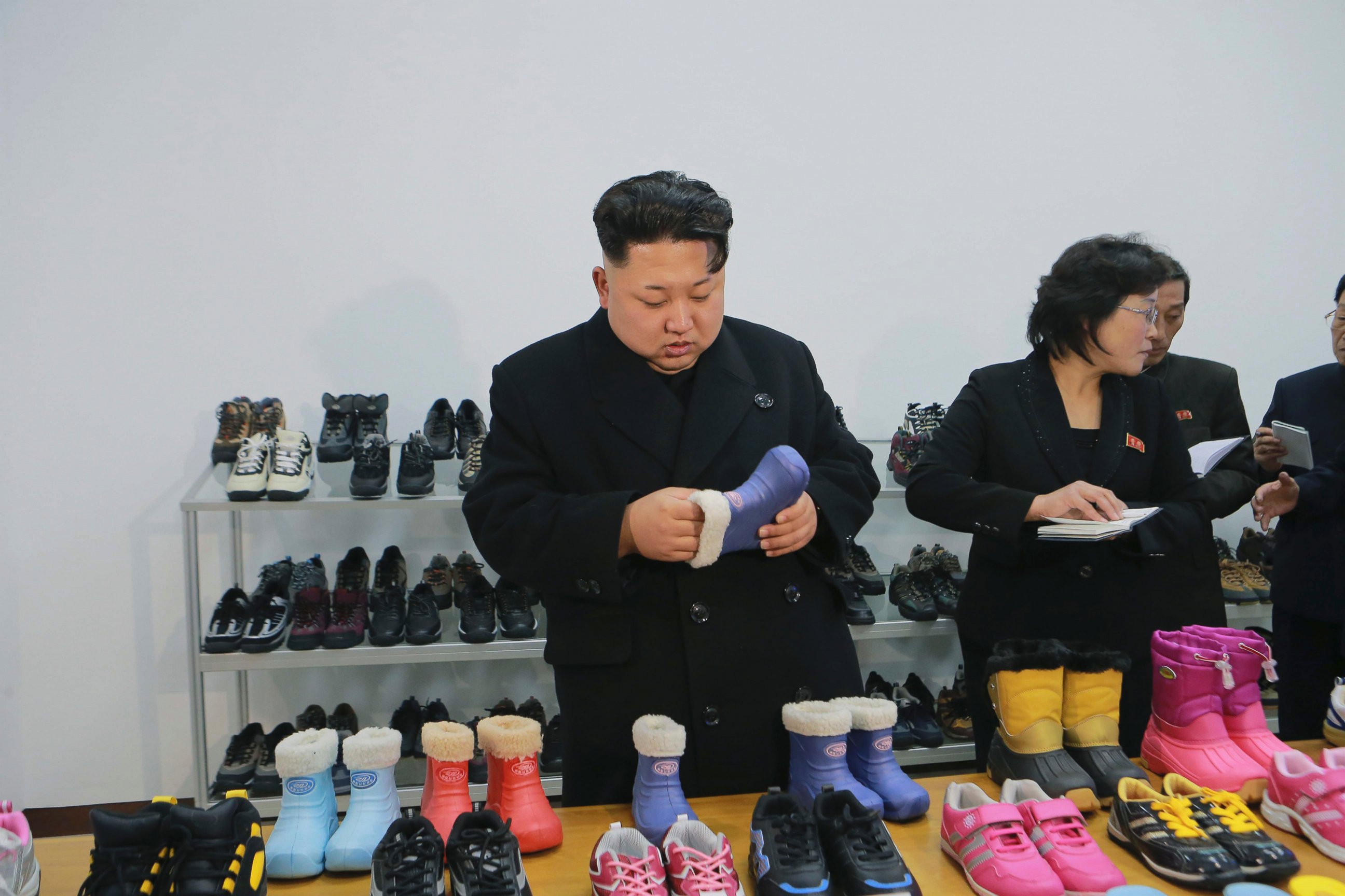 PHOTO: North Korean leader Kim Jong Un provides field guidance to the Ryuwon Shoes Factory in this undated photo released by North Korea's Korean Central News Agency in Pyongyang on Jan. 21, 2015.  