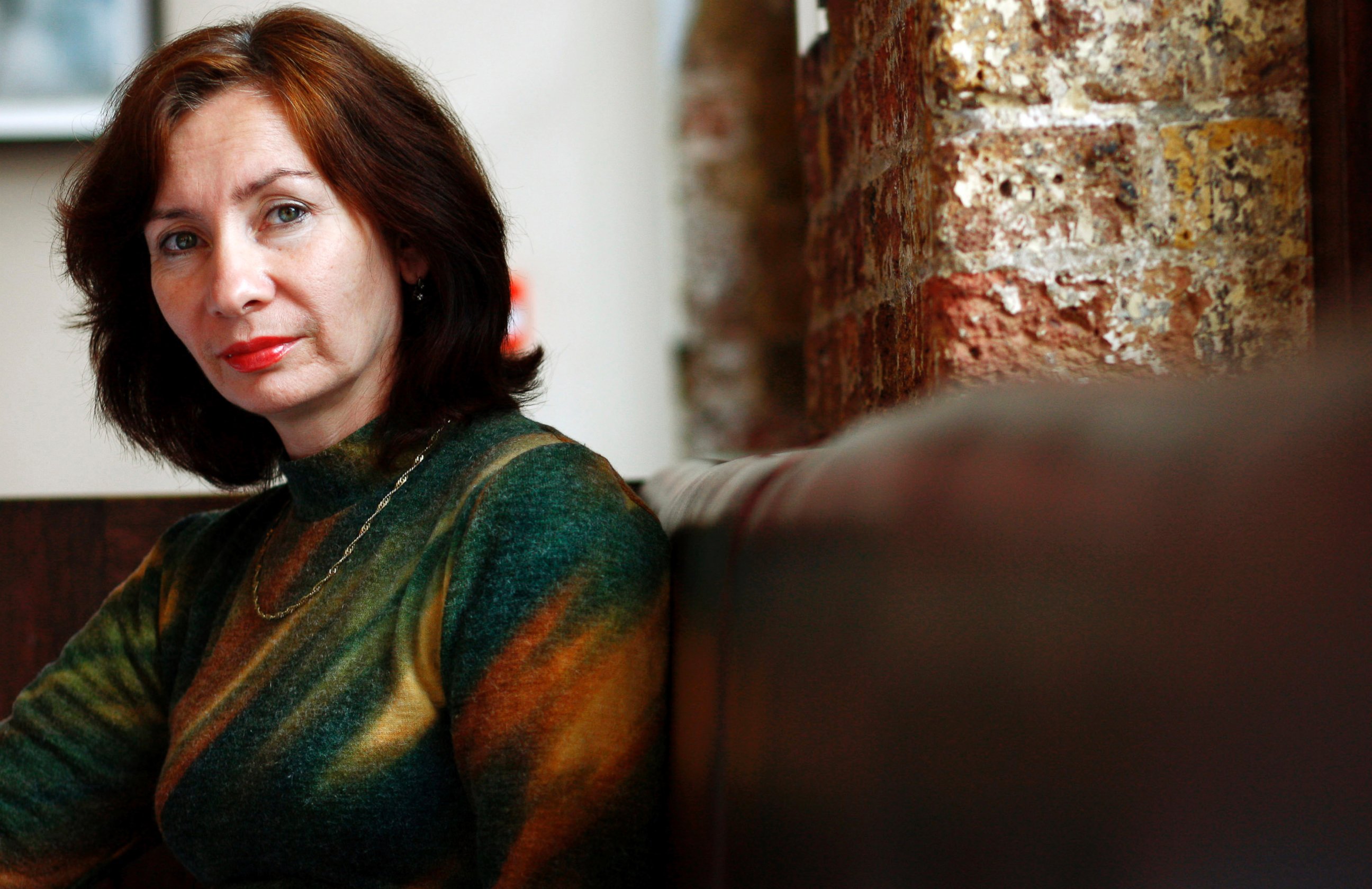 PHOTO: Chechen journalist and activist Natalia Estemirova poses at the Front Line Club in London in this October 4, 2007 file photo. 