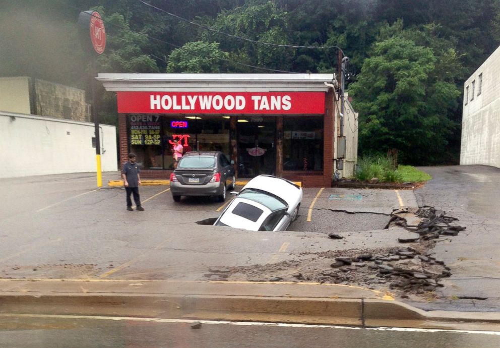 Pennsylvania Sinkhole Swallows Car