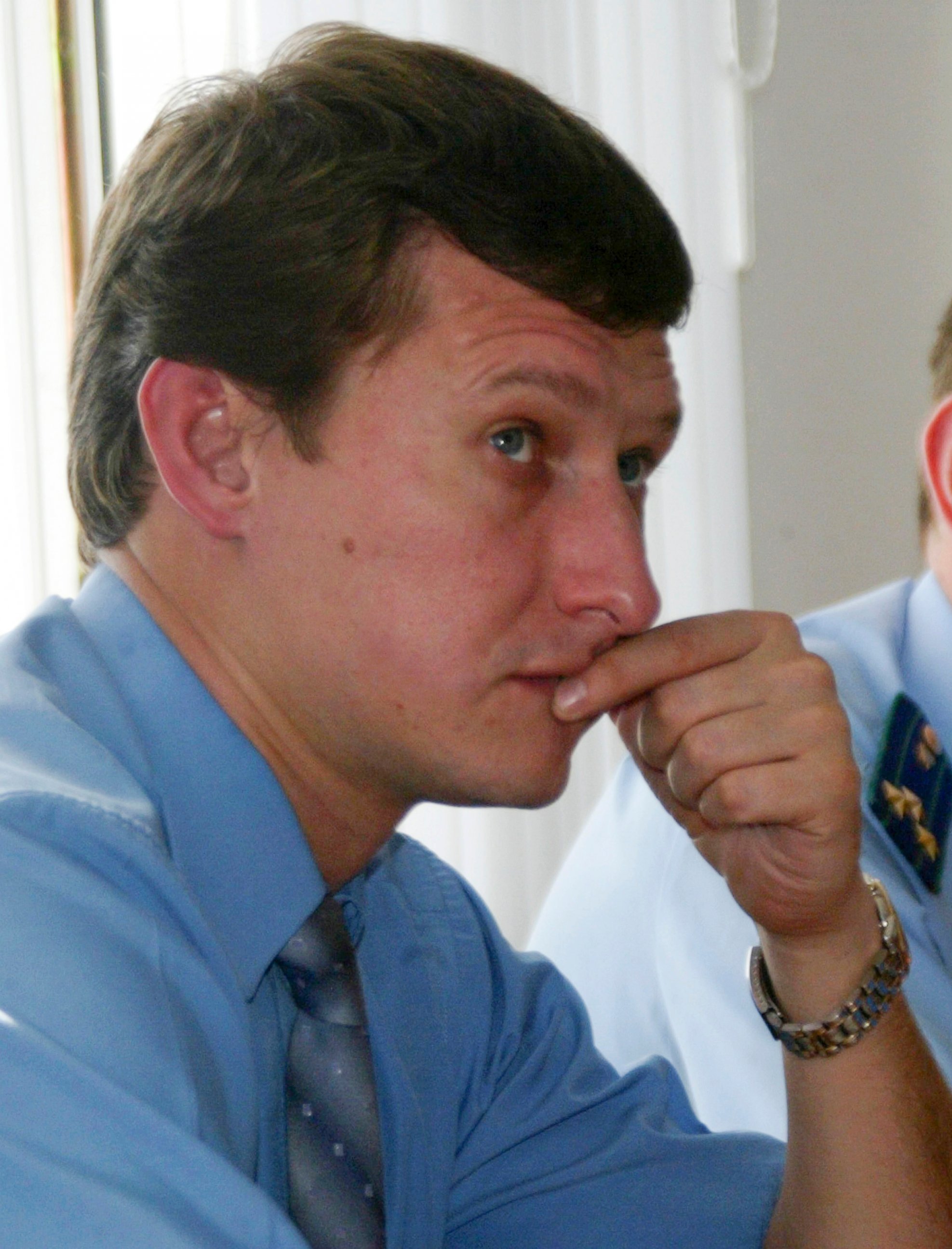 PHOTO: Lawyer Stanislav Markelov sits during court hearings in Grozny, in this Sept.14, 2007 file photo. 