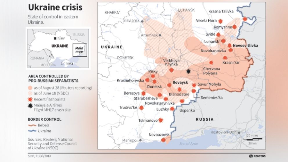 PHOTO: A map of the ongoing conflict in Ukraine.