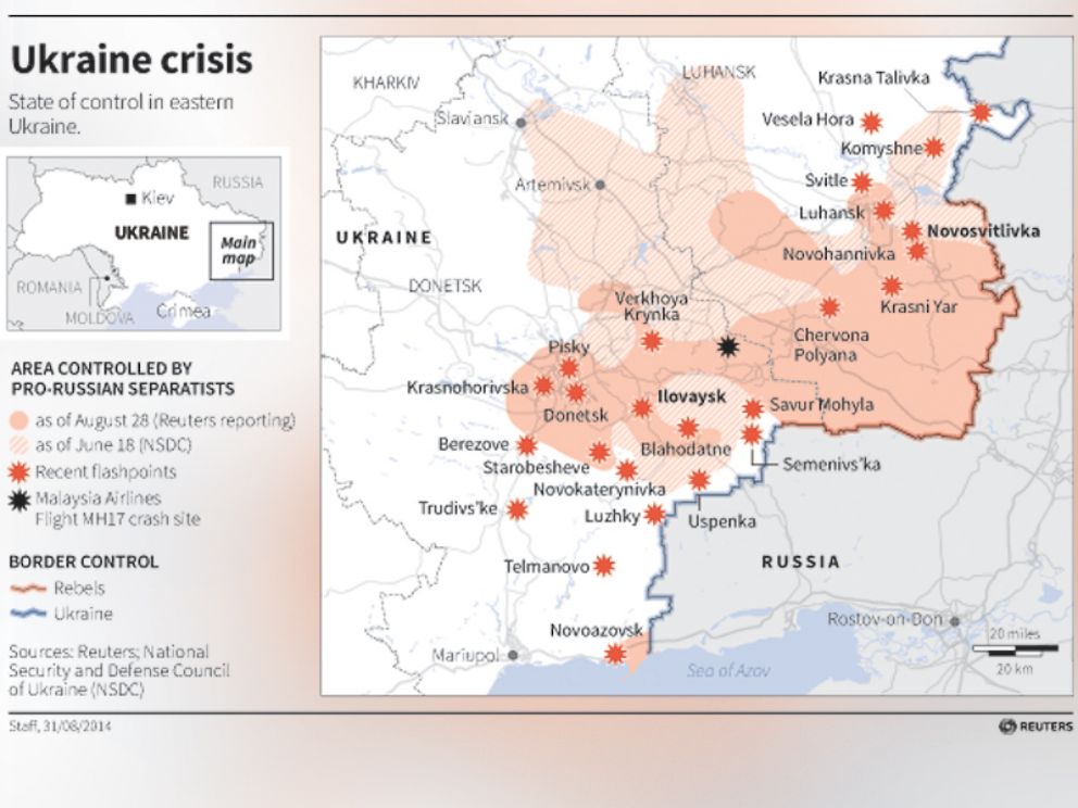 PHOTO: A map of the ongoing conflict in Ukraine.