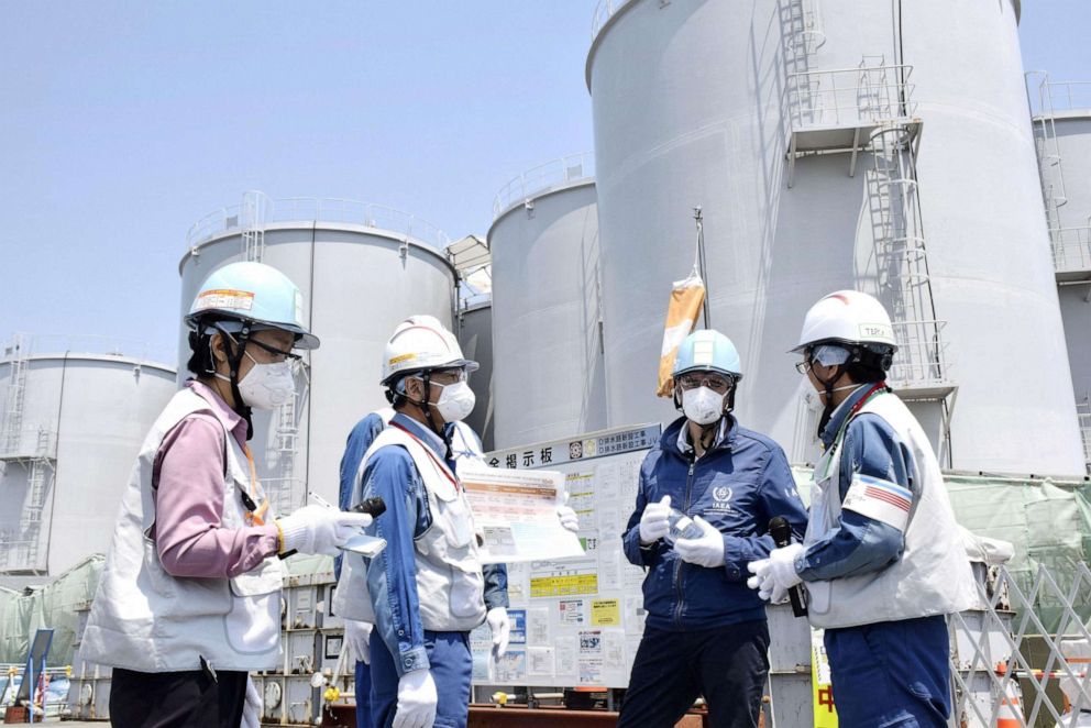 FILE PHOTO: International Atomic Energy Agency Director General Rafael Grossi visits the tsunami-crippled Fukushima Daiichi nuclear power plant in Okuma town, Fukushima prefecture, Japan May 19, 2022, in this photo released by Kyodo.