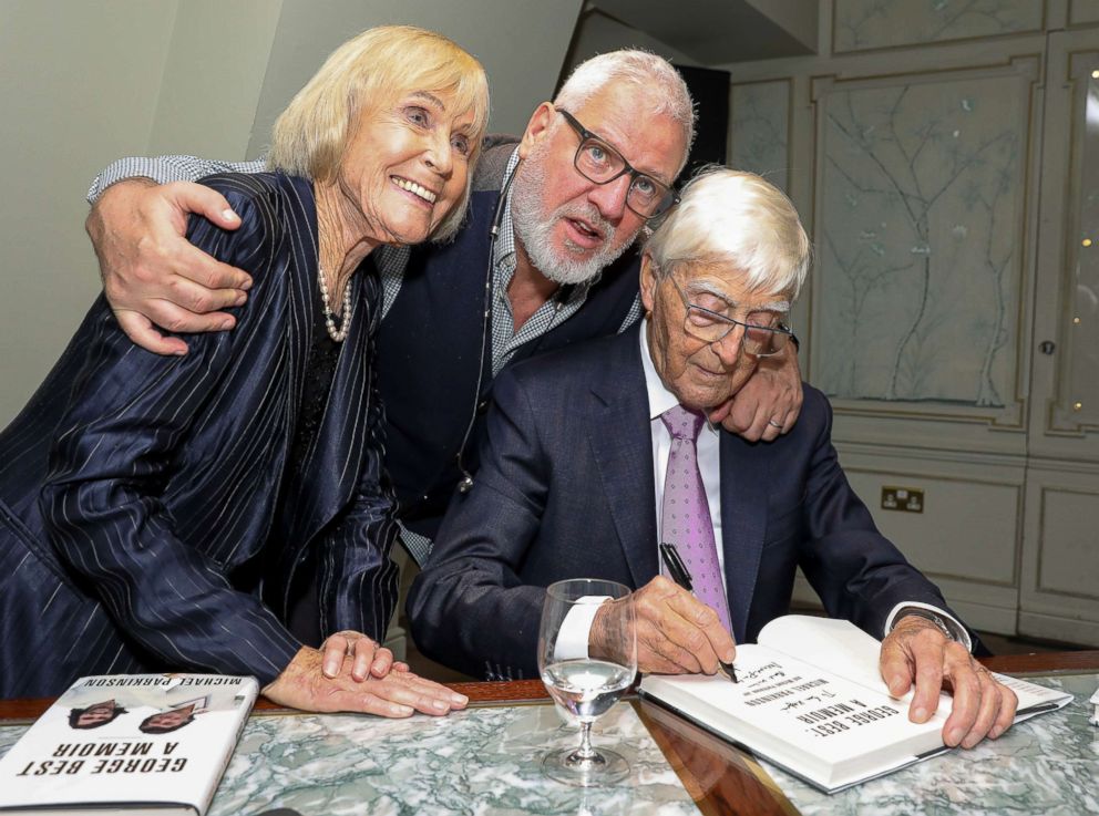 PHOTO: Lady Mary Parkinson, Founder and CEO of Ted Baker, Ray Kelvin and Sir Michael Parkinson attend the launch of new book "George Best: A Memoir" by Sir Michael Parkinson, Nov. 12, 2018, in London. 