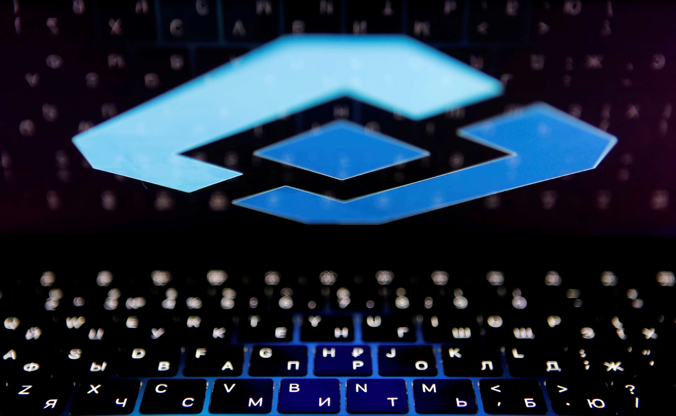 PHOTO: The logo of Russia's state communications regulator, Roskomnadzor, is reflected in a laptop screen, Feb. 12, 2019.