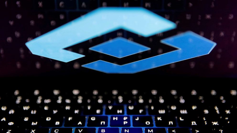 PHOTO: The logo of Russia's state communications regulator, Roskomnadzor, is reflected in a laptop screen, Feb. 12, 2019.
