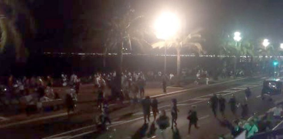 PHOTO: Crowds ran in a panic on Bastille Day, in Nice, France, July 14, 2016. 