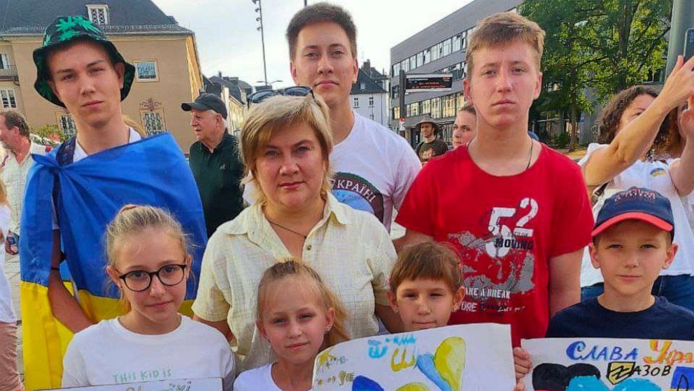 PHOTO: Svitlana Bilosliudtseva and her adopted children
