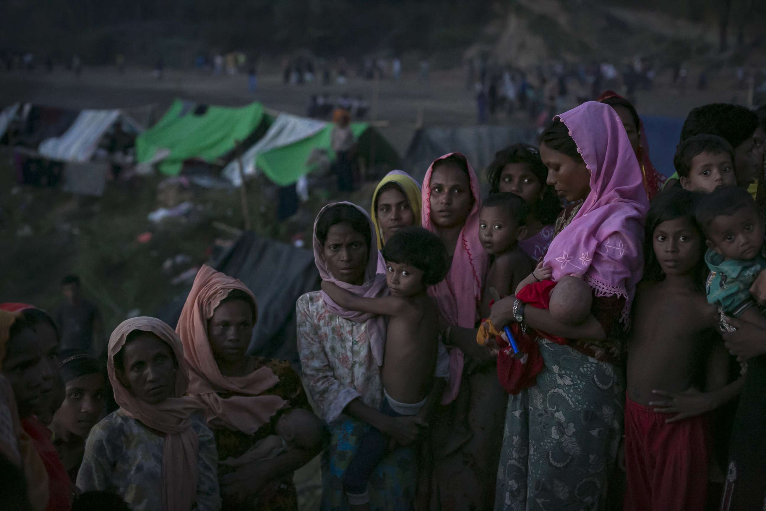 PHOTO: Rohingya are seen in an informal settlement Sept. 15, 2017 in Cox's Bazar, Bangladesh. 
