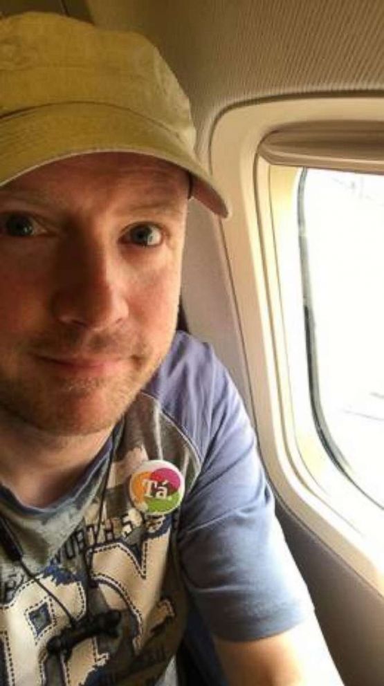 PHOTO: Tady Walsh, 42, flew home from Brittany, France to exercise his right to vote.