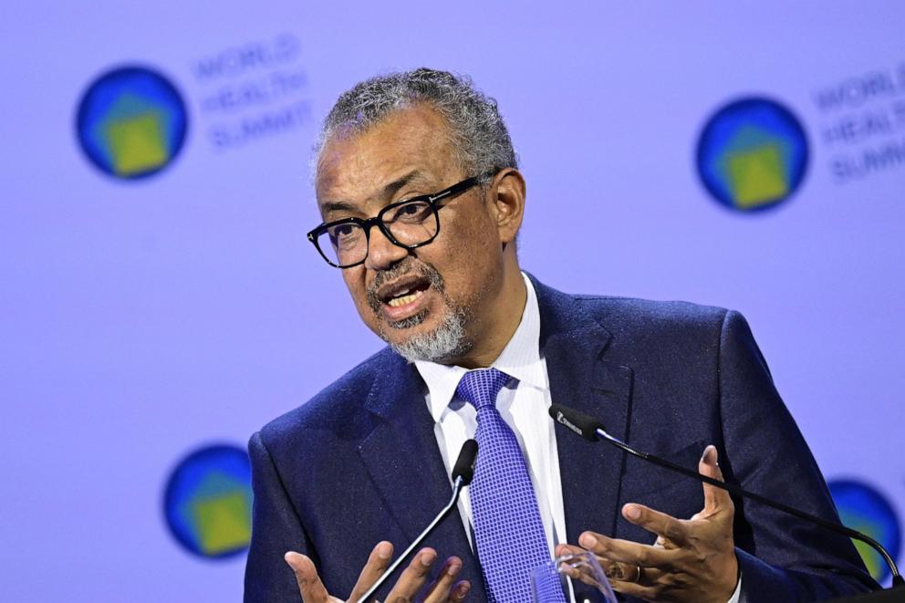 PHOTO: World Health Organization Director-General Tedros Adhanom Ghebreyesus addresses participants of the World Health Summit 2024 in Berlin, Germany, on Oct. 14, 2024.