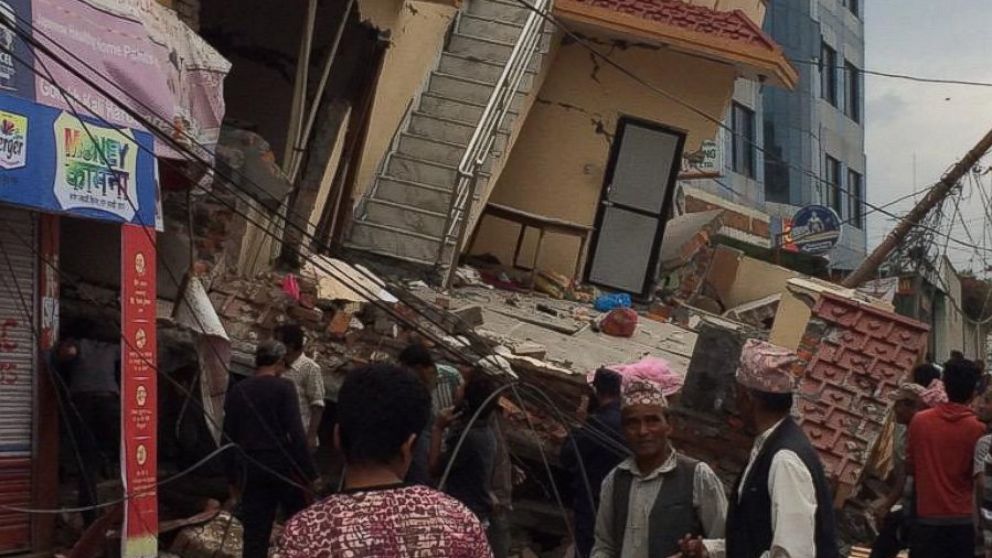 PHOTO: Damage in the city of Kathmandu after a massive earthquake strikes Nepal. 