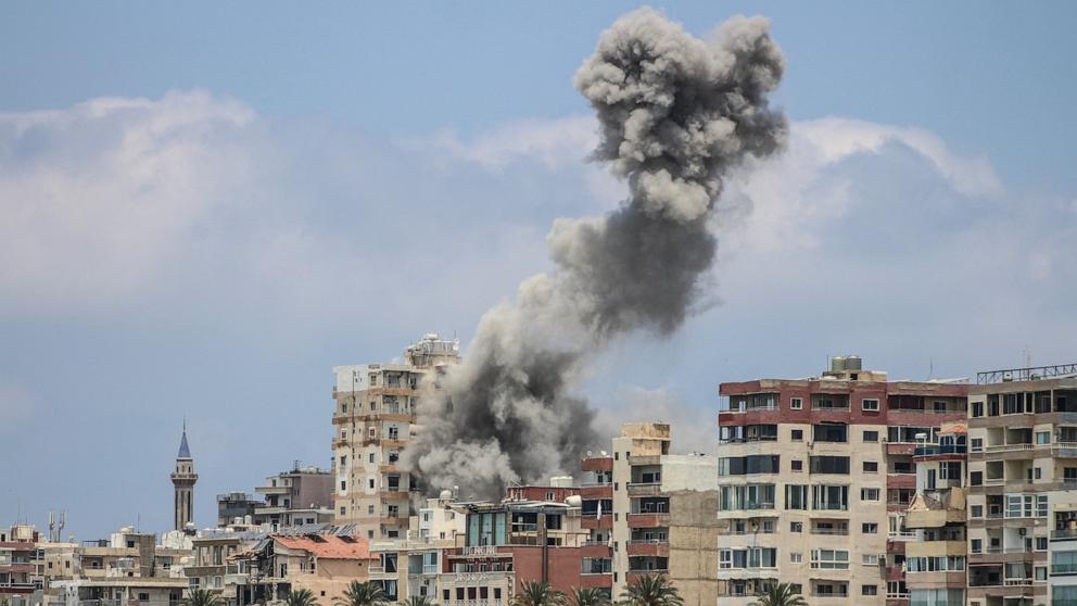PHOTO: Smoke rises following an Israeli airstrike in Tyre, Lebanon, on June 9, 2026.