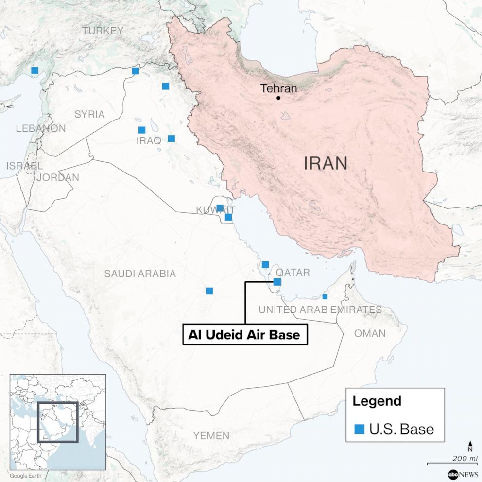 PHOTO: U.S. base locations in the Middle East