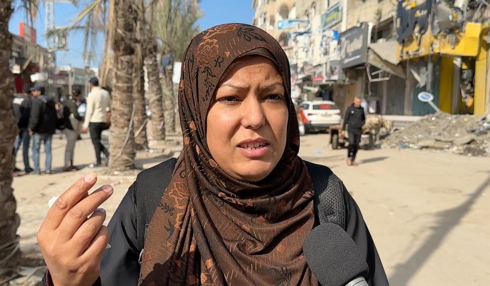 PHOTO: Umm Ahmed speaks with ABC News.