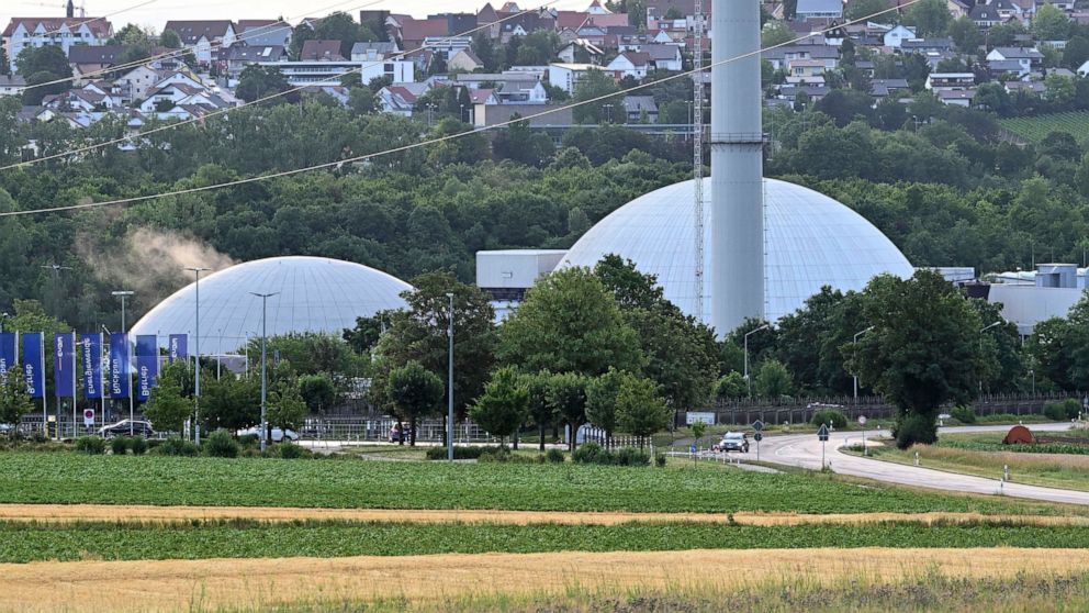 File - A view of the Neckarwestheim nuclear power plant on June 27, 2022. The Germany government plans to publish the results Monday, Sept. 5, 2022 of highly anticipated study into how the country's energy sector will cope with possible shortages in 