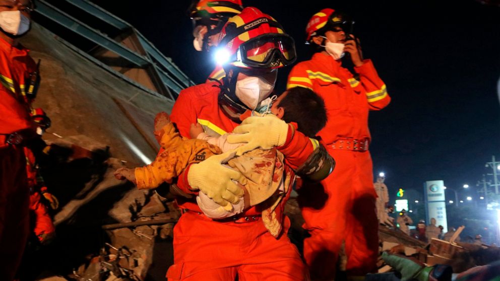 Several Detained In China Over Quarantine Building Collapse Abc News
