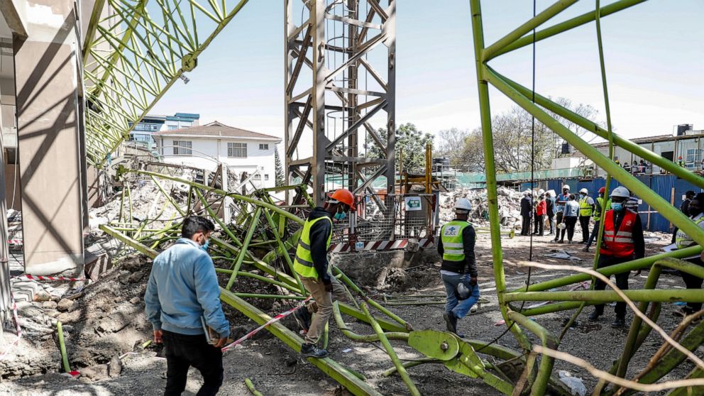 9 dead when crane collapses in Kenya's capital, police say