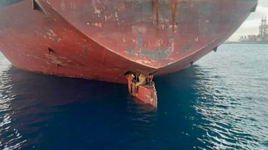 Nigerian stowaways found on ship's rudder in Canary Islands - ABC News