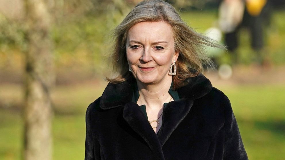 British Foreign Secretary Liz Truss walks through St. James's Park, central London, Friday, Jan. 14, 2022 after her comments that there is a "deal to be done" with the European Union over the Northern Ireland Protocol. U.K. Foreign Secretary Liz Trus