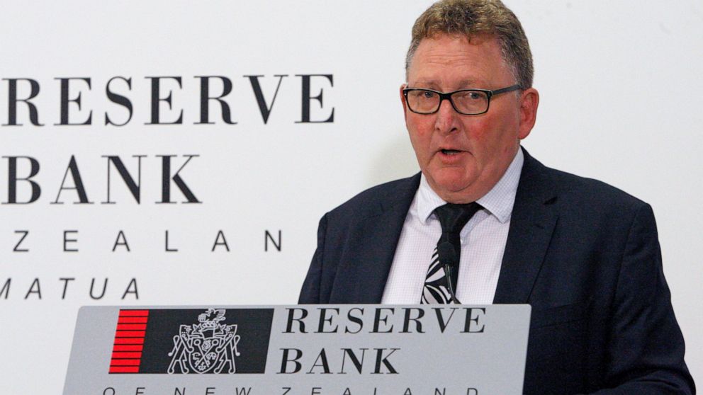 FILE - New Zealand's Reserve Bank Governor Adrian Orr speaks to the media in Wellington, New Zealand on May 8, 2019. New Zealand’s central bank on Wednesday, July 13, 2022, lifted its benchmark interest rate by half a percentage point to 2.5% as it a