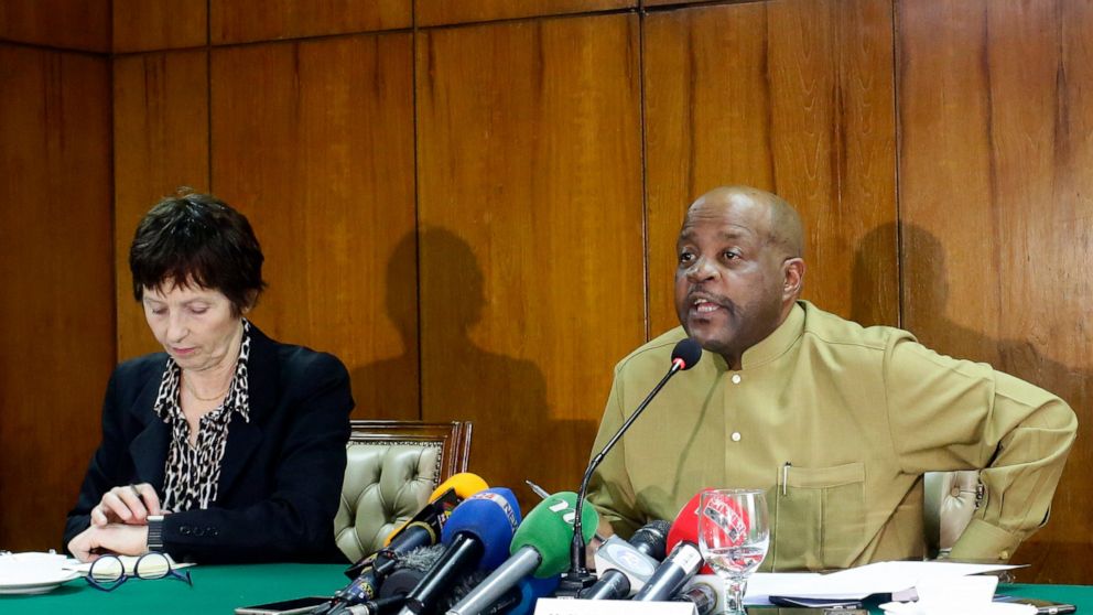 Phakiso Mochochoko, director of the Jurisdiction, Complementary and Cooperation Division of the ICC Office of the Prosecutor, speaks during a press conference in Dhaka, Bangladesh, Tuesday, Feb. 4, 2020. Investigators from the International Criminal 