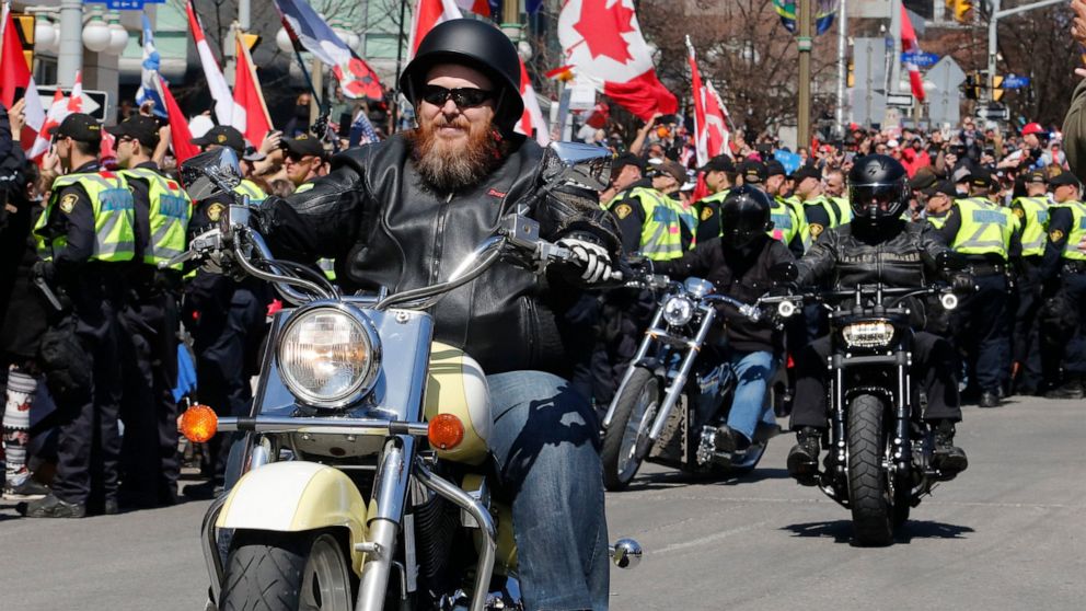 Motorcycles rumble through Canadian capital under police eye