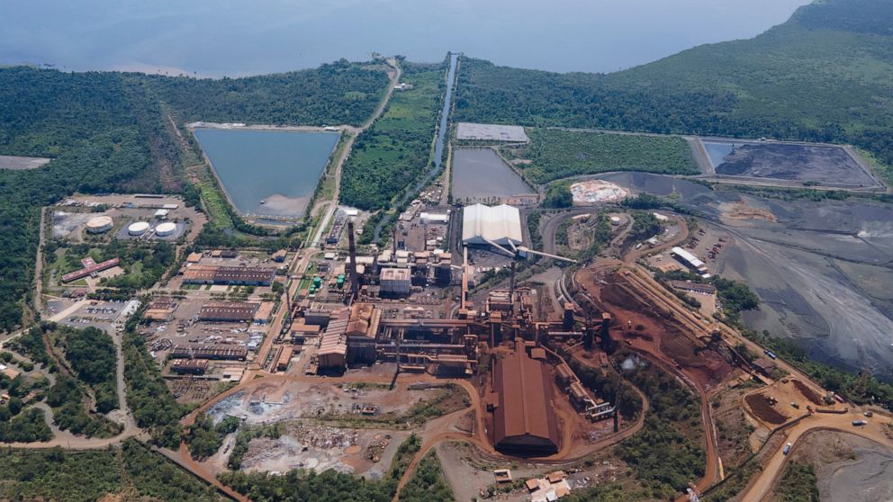 FILE - The nickel mine run by the Swiss-based Solway Investment Group stands next to Izabal Lake in El Estor in the northern coastal province of Izabal, Guatemala, Oct. 25, 2021. The lands of Mayan Q'eqchi' communities located in the municipality of 
