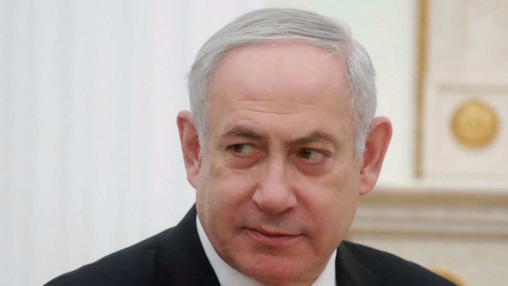 Israeli Prime Minister Benjamin Netanyahu listens to Russian President Vladimir Putin during their meeting in the Kremlin in Moscow, Russia, Thursday, Jan. 30, 2020. Netanyahu visited Moscow to discuss the U.S. Mideast peace plan with Putin and take 