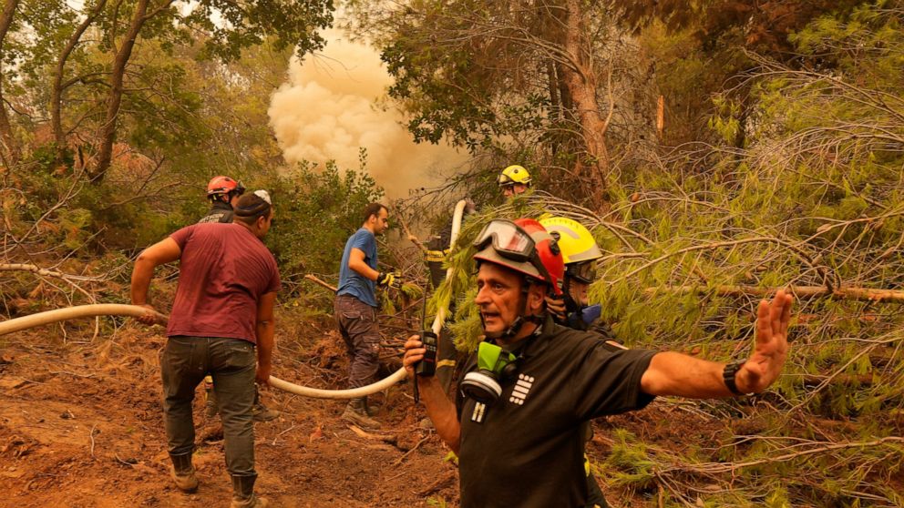 Massive wildfire on Greek island of Evia devours forests