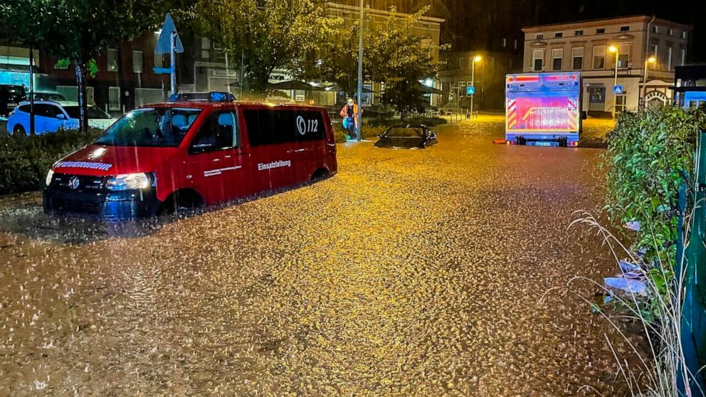 Flooding across Germany after night of heavy rainfall