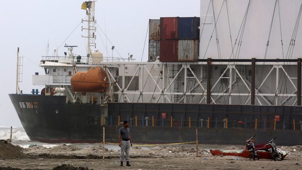 Pakistan plans to refloat ship that ran aground near Karachi