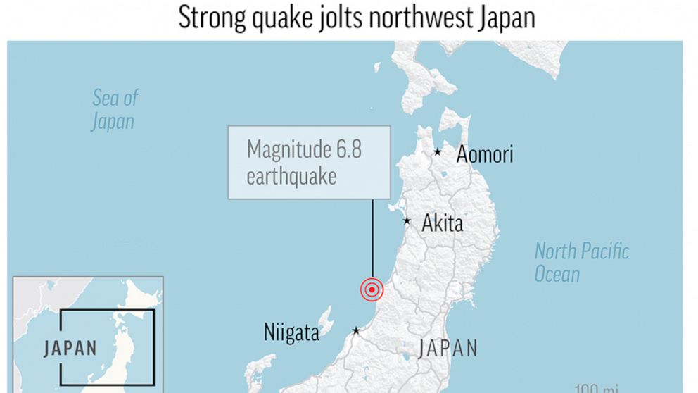 Quake Shakes Nw Japan Causes 21 Injuries And Minor Damage Abc News