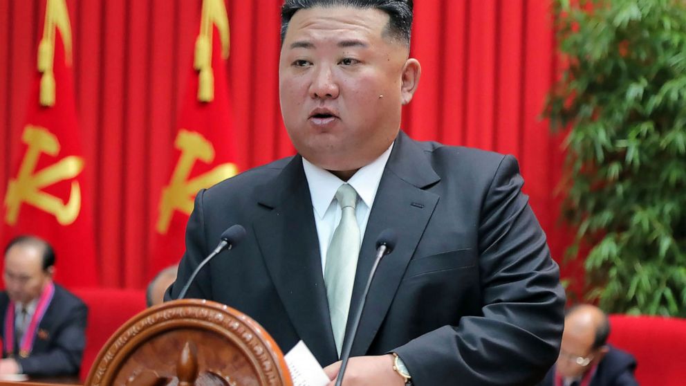 FILE - In this photo provided by the North Korean government, North Korean leader Kim Jong Un gives a lecture at the Central Cadres Training School in North Korea on Oct. 17, 2022. Independent journalists were not given access to cover the event depi