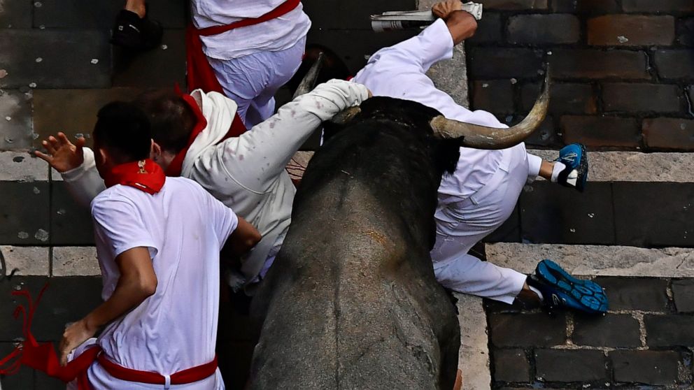 Pamplona says no one gored after all on 3rd day of bull run