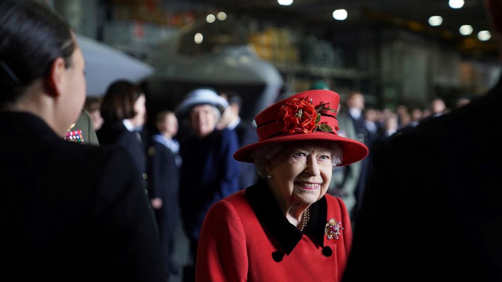 Queen Elizabeth II visits carrier ahead of maiden deployment