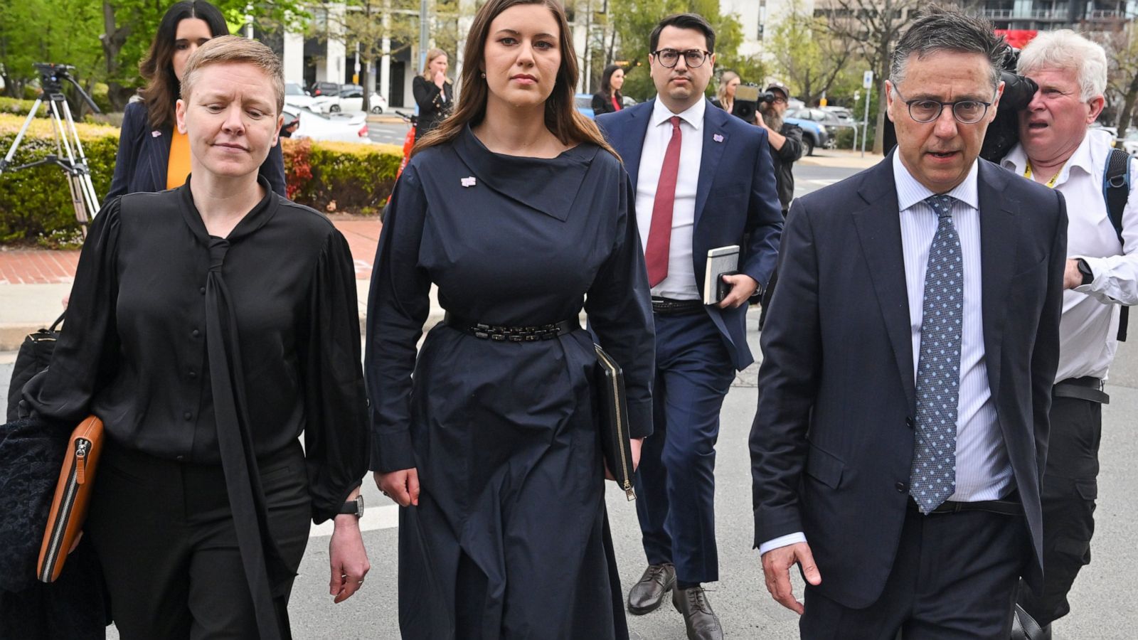 Brittany Higgins arriving to give evidence in front of an ACT Supreme Court (Source: The New York Times)