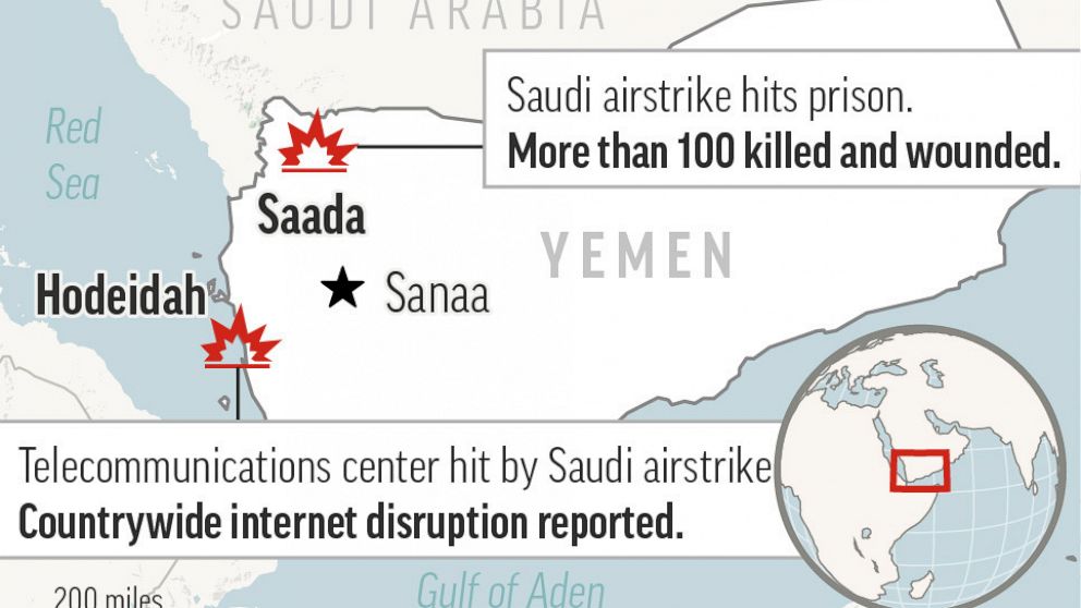 Yemeni rebels say death toll from prison airstrike at 80