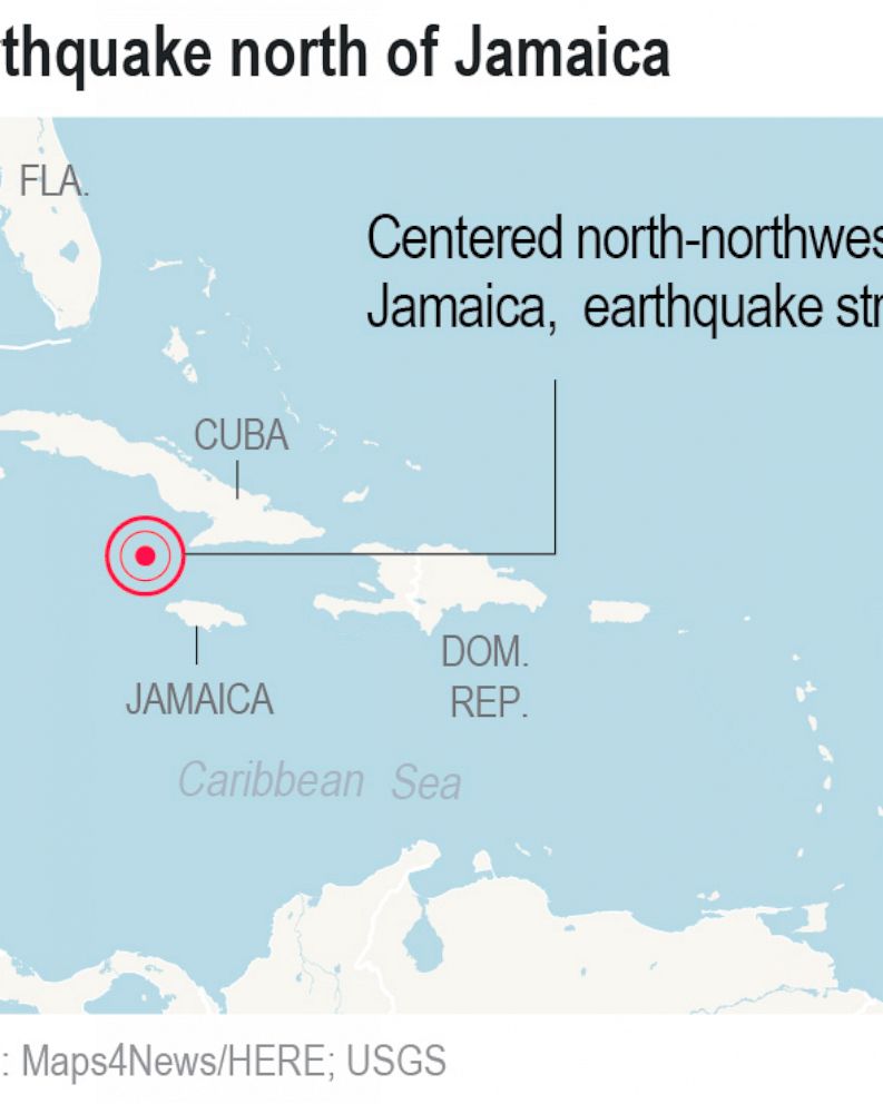 map of jamaica and cuba Mag 7 7 Quake Hits Between Cuba And Jamaica But No Injuries Abc map of jamaica and cuba