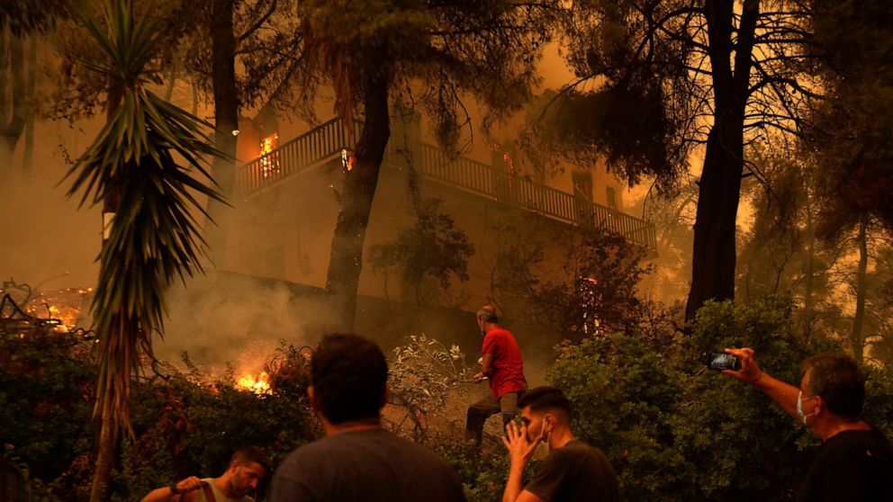 Massive forest fire in Greece still burning for 7th day