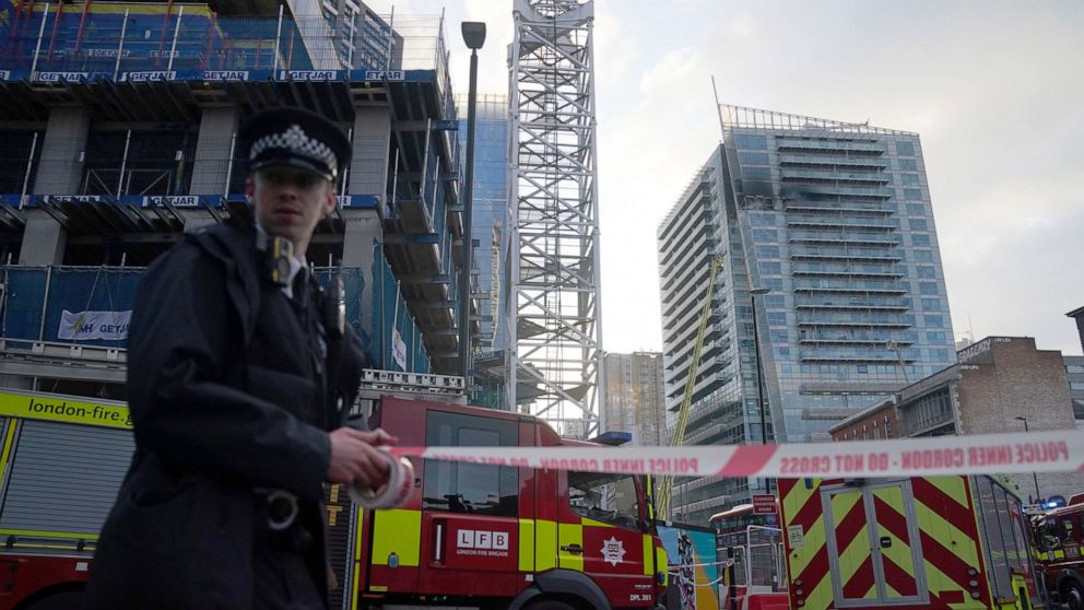 Dozens of firefighters tackle blaze in east London