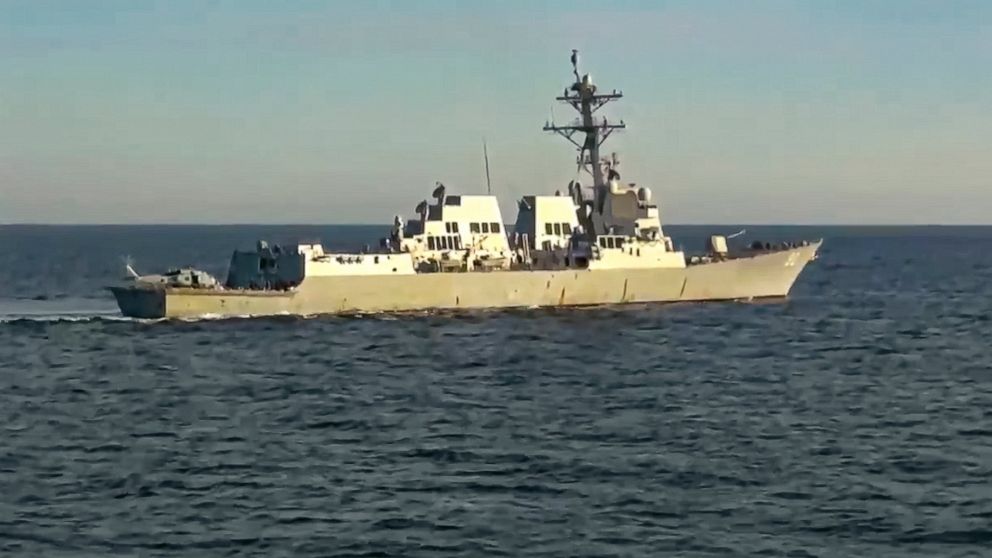 Russia says it pushed US destroyer from area near its waters