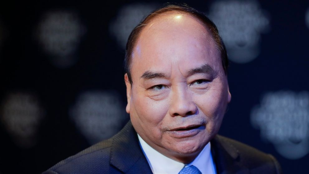 Vietnam's Prime Minister Nguyen Xuan Phuc attends a session at annual meeting of the World Economic Forum in Davos, Switzerland, Thursday, Jan. 24, 2019. (AP Photo/Markus Schreiber)