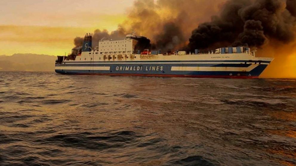Greece: 2 trapped in burning ferry, 11 others missing