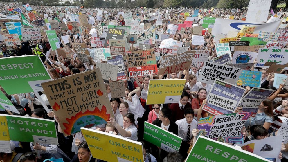 Young People Lead Global Climate Change Protests Abc News