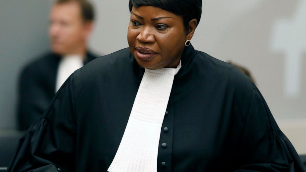 FILE - In this Tuesday Aug. 28, 2018 file photo, Prosecutor Fatou Bensouda at the International Criminal Court (ICC) in The Hague, Netherlands. The International Criminal Court Prosecutor opened a hearing Monday, May 24, 2021 of evidence against an a