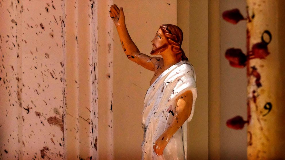 Image result for sri lanka jesus statue covered in blood